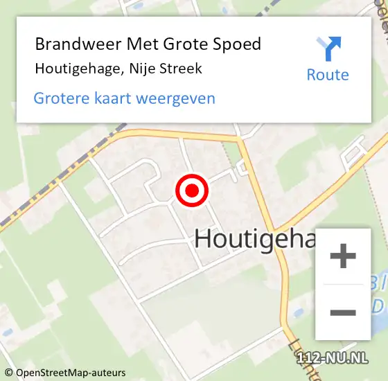 Locatie op kaart van de 112 melding: Brandweer Met Grote Spoed Naar Houtigehage, Nije Streek op 24 augustus 2024 19:05