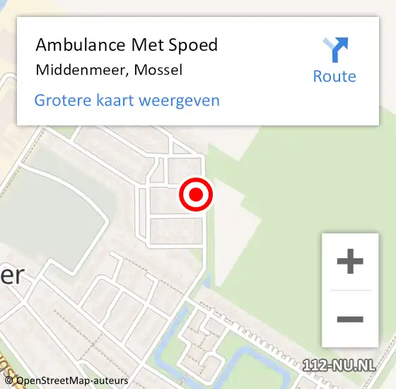 Locatie op kaart van de 112 melding: Ambulance Met Spoed Naar Middenmeer, Mossel op 24 augustus 2024 19:06