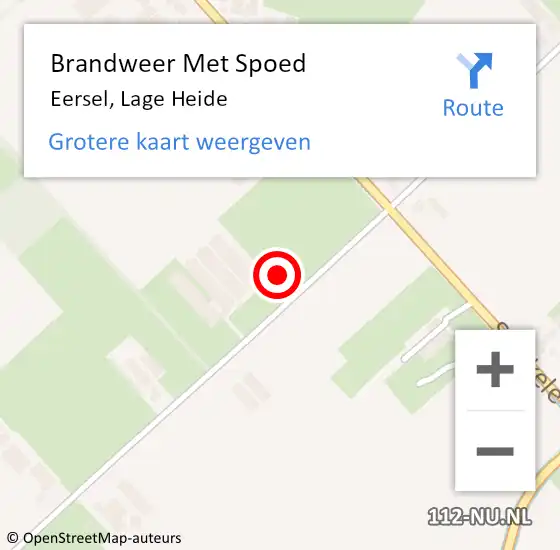 Locatie op kaart van de 112 melding: Brandweer Met Spoed Naar Eersel, Lage Heide op 24 augustus 2024 19:06