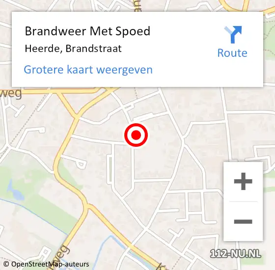 Locatie op kaart van de 112 melding: Brandweer Met Spoed Naar Heerde, Brandstraat op 24 augustus 2024 19:16