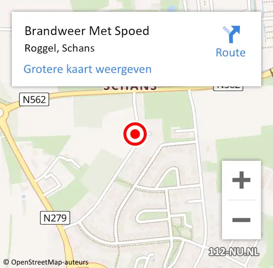 Locatie op kaart van de 112 melding: Brandweer Met Spoed Naar Roggel, Schans op 24 augustus 2024 19:17