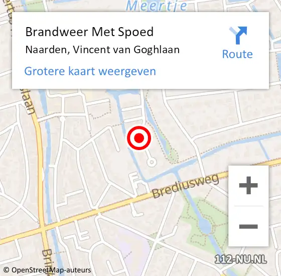 Locatie op kaart van de 112 melding: Brandweer Met Spoed Naar Naarden, Vincent van Goghlaan op 24 augustus 2024 19:18