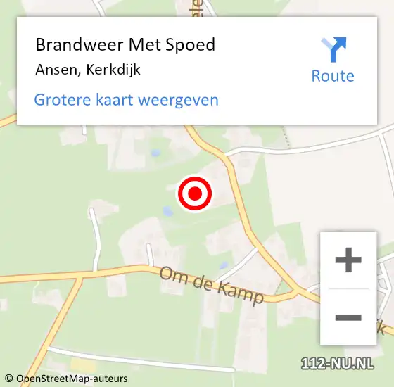 Locatie op kaart van de 112 melding: Brandweer Met Spoed Naar Ansen, Kerkdijk op 24 augustus 2024 19:18