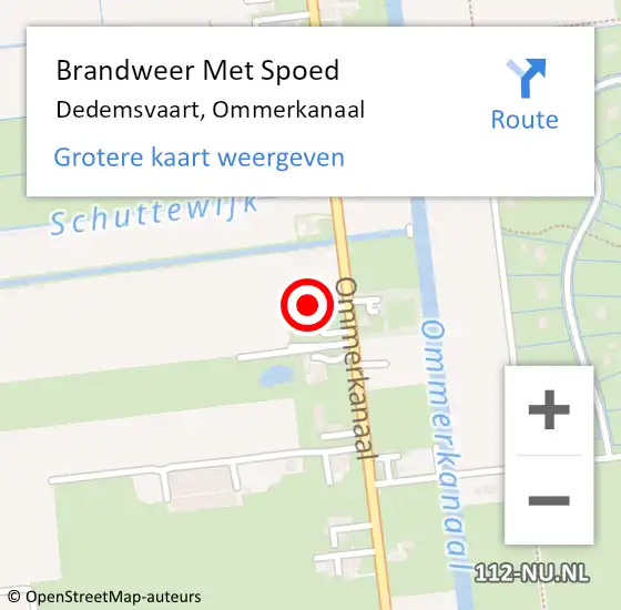 Locatie op kaart van de 112 melding: Brandweer Met Spoed Naar Dedemsvaart, Ommerkanaal op 24 augustus 2024 19:21