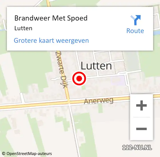 Locatie op kaart van de 112 melding: Brandweer Met Spoed Naar Lutten op 24 augustus 2024 19:22