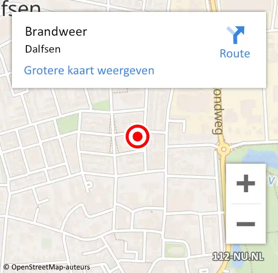 Locatie op kaart van de 112 melding: Brandweer Dalfsen op 24 augustus 2024 19:23