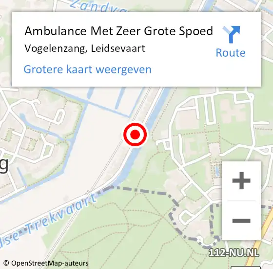 Locatie op kaart van de 112 melding: Ambulance Met Zeer Grote Spoed Naar Vogelenzang, Leidsevaart op 24 augustus 2024 19:23