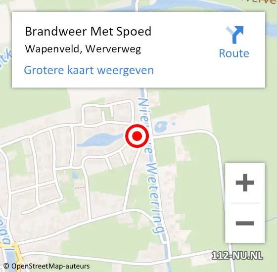 Locatie op kaart van de 112 melding: Brandweer Met Spoed Naar Wapenveld, Werverweg op 24 augustus 2024 19:23