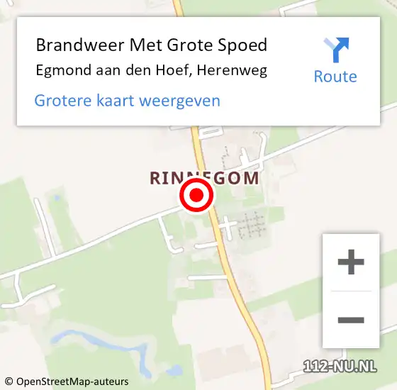 Locatie op kaart van de 112 melding: Brandweer Met Grote Spoed Naar Egmond aan den Hoef, Herenweg op 24 augustus 2024 19:24