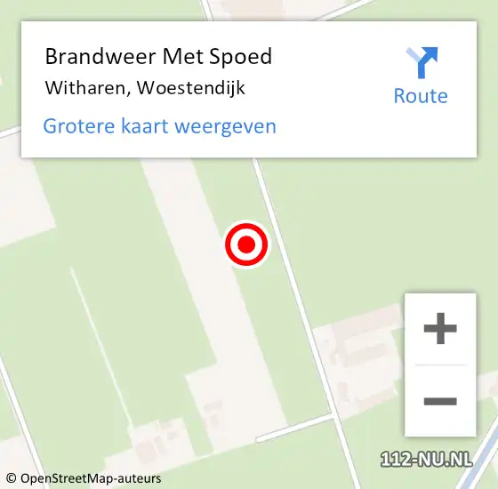 Locatie op kaart van de 112 melding: Brandweer Met Spoed Naar Witharen, Woestendijk op 24 augustus 2024 19:24