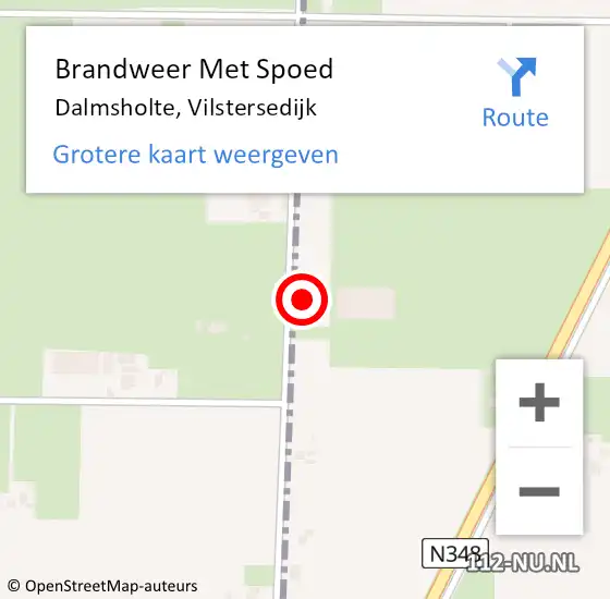 Locatie op kaart van de 112 melding: Brandweer Met Spoed Naar Dalmsholte, Vilstersedijk op 24 augustus 2024 19:26