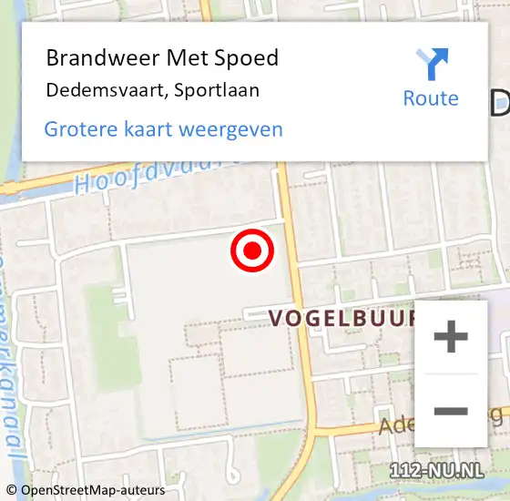 Locatie op kaart van de 112 melding: Brandweer Met Spoed Naar Dedemsvaart, Sportlaan op 24 augustus 2024 19:27