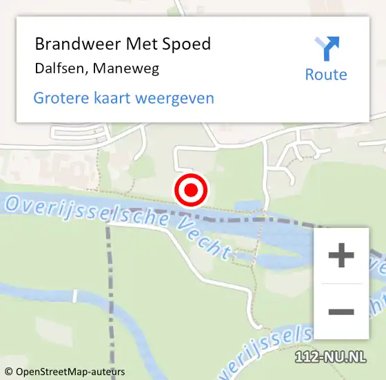 Locatie op kaart van de 112 melding: Brandweer Met Spoed Naar Dalfsen, Maneweg op 24 augustus 2024 19:30