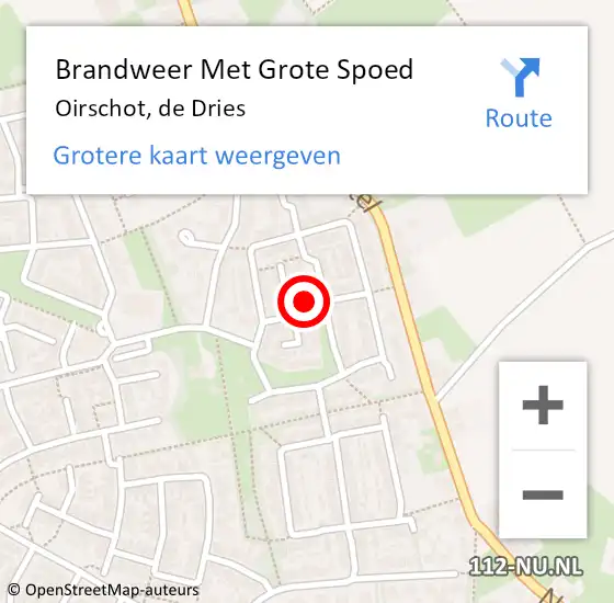 Locatie op kaart van de 112 melding: Brandweer Met Grote Spoed Naar Oirschot, de Dries op 24 augustus 2024 19:31