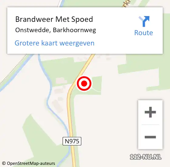 Locatie op kaart van de 112 melding: Brandweer Met Spoed Naar Onstwedde, Barkhoornweg op 24 augustus 2024 19:35