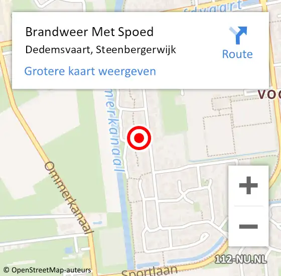 Locatie op kaart van de 112 melding: Brandweer Met Spoed Naar Dedemsvaart, Steenbergerwijk op 24 augustus 2024 19:36