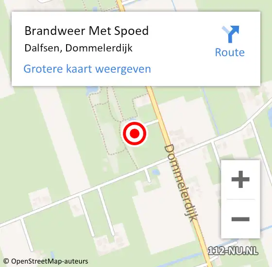 Locatie op kaart van de 112 melding: Brandweer Met Spoed Naar Dalfsen, Dommelerdijk op 24 augustus 2024 19:38