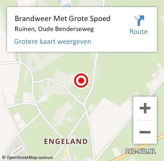 Locatie op kaart van de 112 melding: Brandweer Met Grote Spoed Naar Ruinen, Oude Benderseweg op 24 augustus 2024 19:38