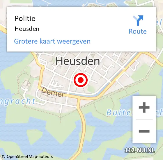 Locatie op kaart van de 112 melding: Politie Heusden op 24 augustus 2024 19:39