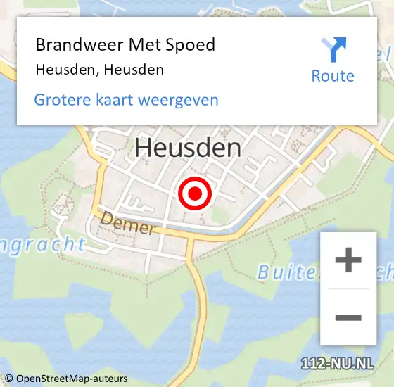 Locatie op kaart van de 112 melding: Brandweer Met Spoed Naar Heusden op 24 augustus 2024 19:39