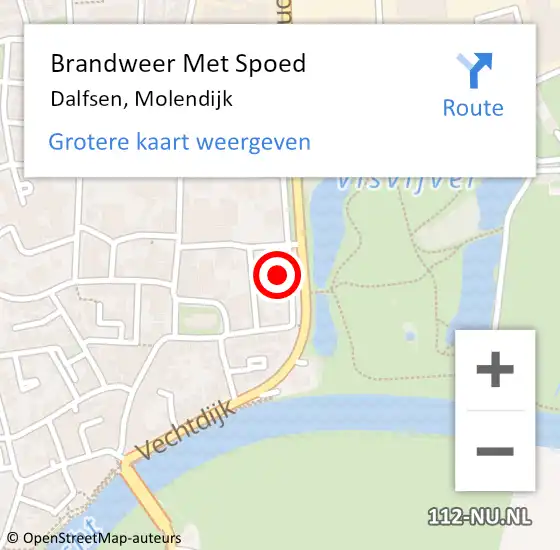 Locatie op kaart van de 112 melding: Brandweer Met Spoed Naar Dalfsen, Molendijk op 24 augustus 2024 19:40