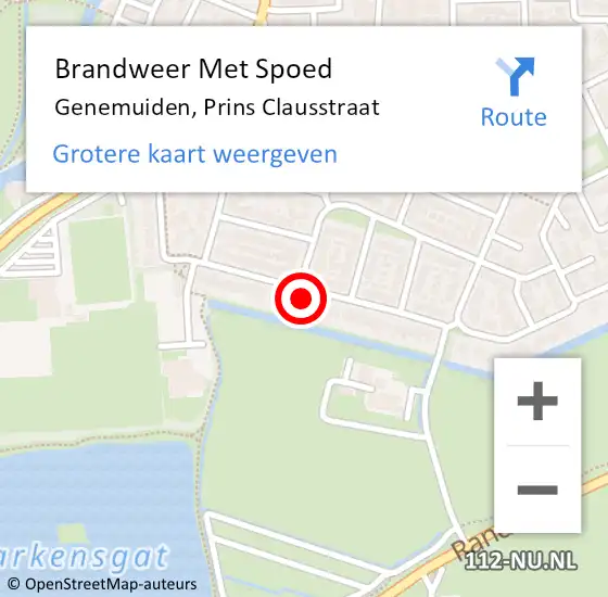 Locatie op kaart van de 112 melding: Brandweer Met Spoed Naar Genemuiden, Prins Clausstraat op 24 augustus 2024 19:41