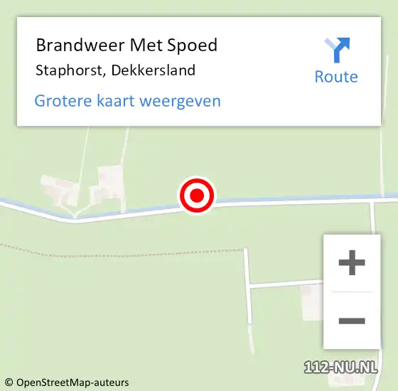 Locatie op kaart van de 112 melding: Brandweer Met Spoed Naar Staphorst, Dekkersland op 24 augustus 2024 19:43