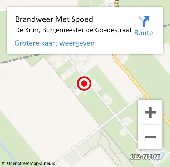 Locatie op kaart van de 112 melding: Brandweer Met Spoed Naar De Krim, Burgemeester de Goedestraat op 24 augustus 2024 19:43