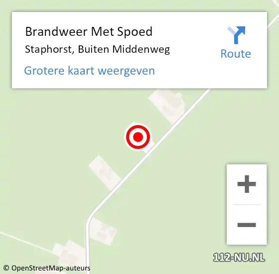 Locatie op kaart van de 112 melding: Brandweer Met Spoed Naar Staphorst, Buiten Middenweg op 24 augustus 2024 19:44