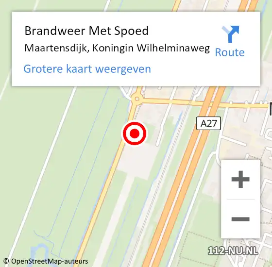 Locatie op kaart van de 112 melding: Brandweer Met Spoed Naar Maartensdijk, Koningin Wilhelminaweg op 24 augustus 2024 19:45