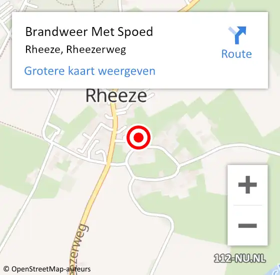 Locatie op kaart van de 112 melding: Brandweer Met Spoed Naar Rheeze, Rheezerweg op 24 augustus 2024 19:46