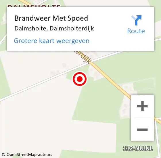 Locatie op kaart van de 112 melding: Brandweer Met Spoed Naar Dalmsholte, Dalmsholterdijk op 24 augustus 2024 19:46