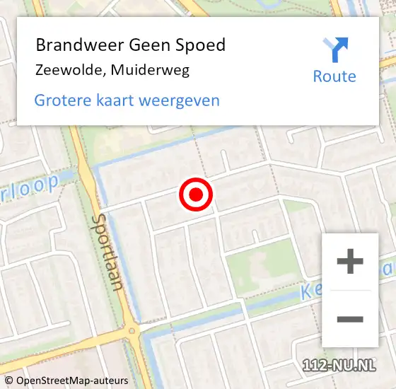 Locatie op kaart van de 112 melding: Brandweer Geen Spoed Naar Zeewolde, Muiderweg op 24 augustus 2024 19:46