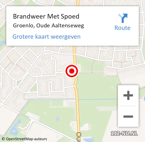 Locatie op kaart van de 112 melding: Brandweer Met Spoed Naar Groenlo, Oude Aaltenseweg op 24 augustus 2024 19:46