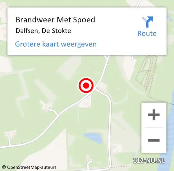 Locatie op kaart van de 112 melding: Brandweer Met Spoed Naar Dalfsen, De Stokte op 24 augustus 2024 19:47