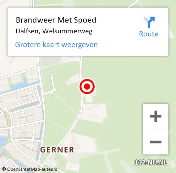 Locatie op kaart van de 112 melding: Brandweer Met Spoed Naar Dalfsen, Welsummerweg op 24 augustus 2024 19:48