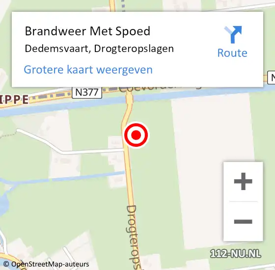 Locatie op kaart van de 112 melding: Brandweer Met Spoed Naar Dedemsvaart, Drogteropslagen op 24 augustus 2024 19:48