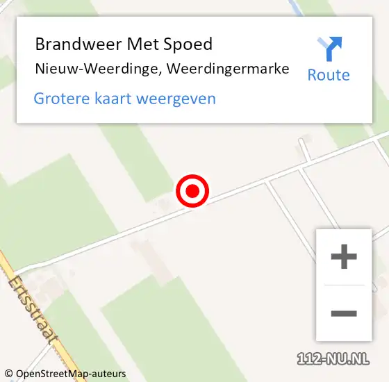 Locatie op kaart van de 112 melding: Brandweer Met Spoed Naar Nieuw-Weerdinge, Weerdingermarke op 24 augustus 2024 19:48