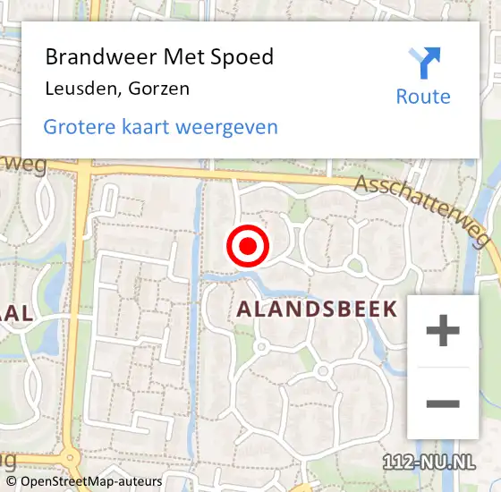 Locatie op kaart van de 112 melding: Brandweer Met Spoed Naar Leusden, Gorzen op 24 augustus 2024 19:49