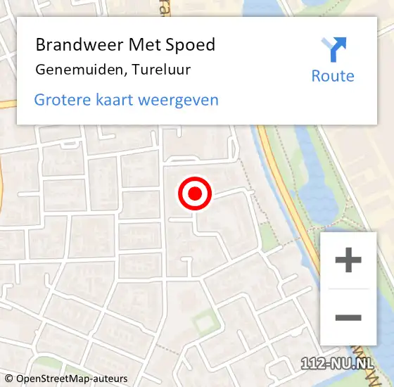 Locatie op kaart van de 112 melding: Brandweer Met Spoed Naar Genemuiden, Tureluur op 24 augustus 2024 19:49