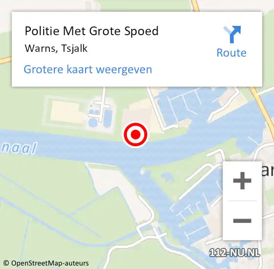 Locatie op kaart van de 112 melding: Politie Met Grote Spoed Naar Warns, Tsjalk op 24 augustus 2024 19:52