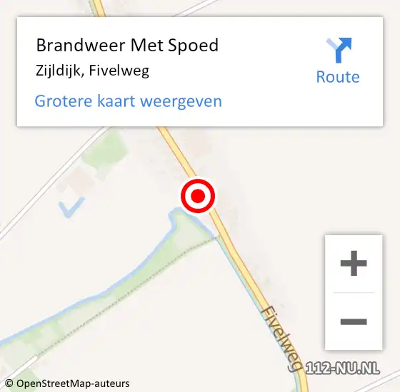 Locatie op kaart van de 112 melding: Brandweer Met Spoed Naar Zijldijk, Fivelweg op 24 augustus 2024 20:02