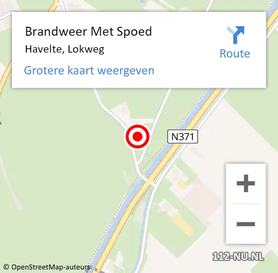 Locatie op kaart van de 112 melding: Brandweer Met Spoed Naar Havelte, Lokweg op 24 augustus 2024 20:06