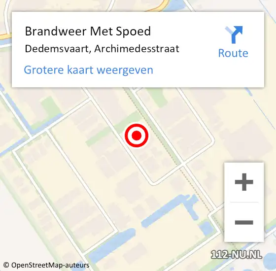 Locatie op kaart van de 112 melding: Brandweer Met Spoed Naar Dedemsvaart, Archimedesstraat op 24 augustus 2024 20:18