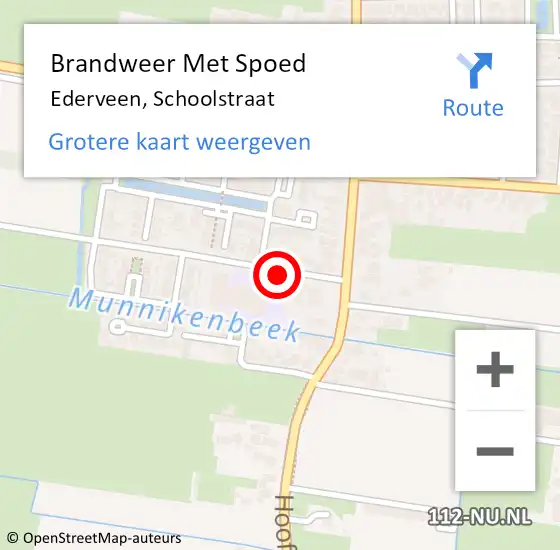 Locatie op kaart van de 112 melding: Brandweer Met Spoed Naar Ederveen, Schoolstraat op 24 augustus 2024 20:20