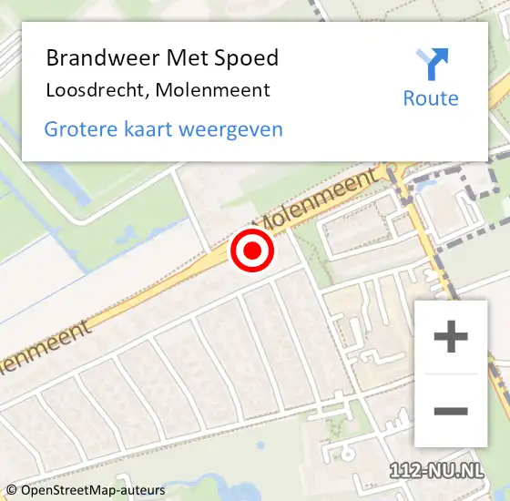 Locatie op kaart van de 112 melding: Brandweer Met Spoed Naar Loosdrecht, Molenmeent op 24 augustus 2024 20:23