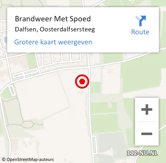 Locatie op kaart van de 112 melding: Brandweer Met Spoed Naar Dalfsen, Oosterdalfsersteeg op 24 augustus 2024 20:24