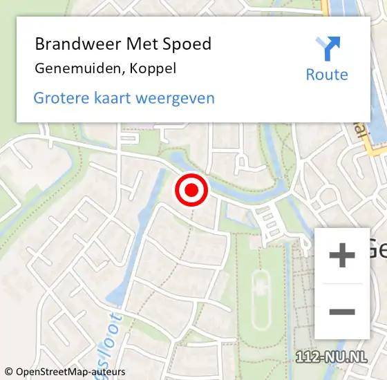 Locatie op kaart van de 112 melding: Brandweer Met Spoed Naar Genemuiden, Koppel op 24 augustus 2024 20:27