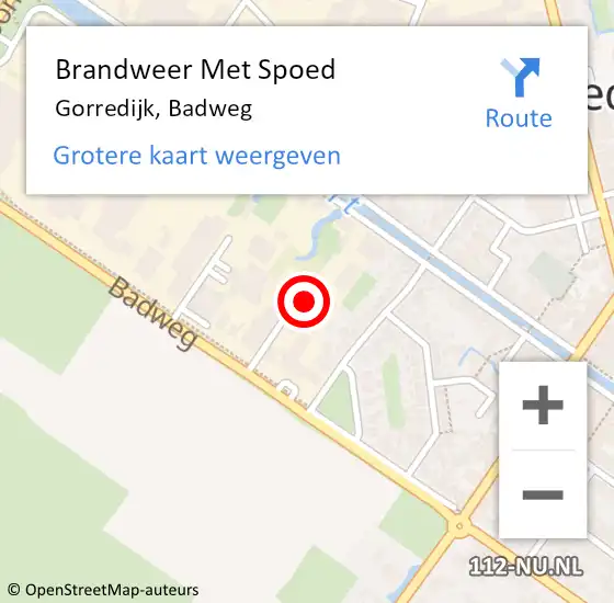 Locatie op kaart van de 112 melding: Brandweer Met Spoed Naar Gorredijk, Badweg op 24 augustus 2024 20:39