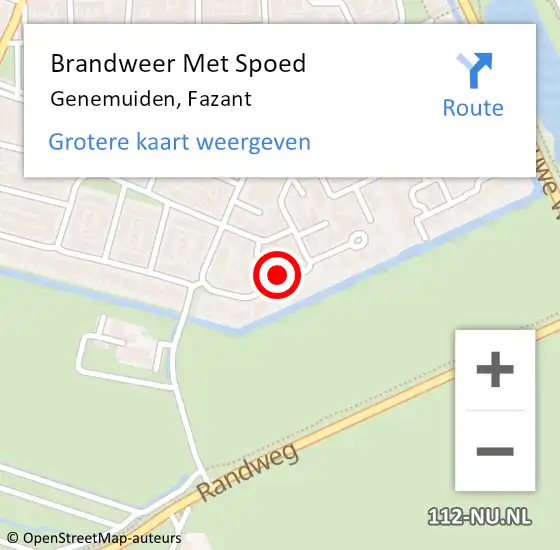 Locatie op kaart van de 112 melding: Brandweer Met Spoed Naar Genemuiden, Fazant op 24 augustus 2024 20:49